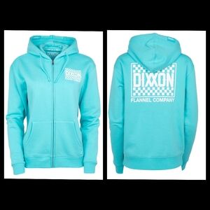 Dixxon Women's Tiffany Blue Zip Up Hoodie